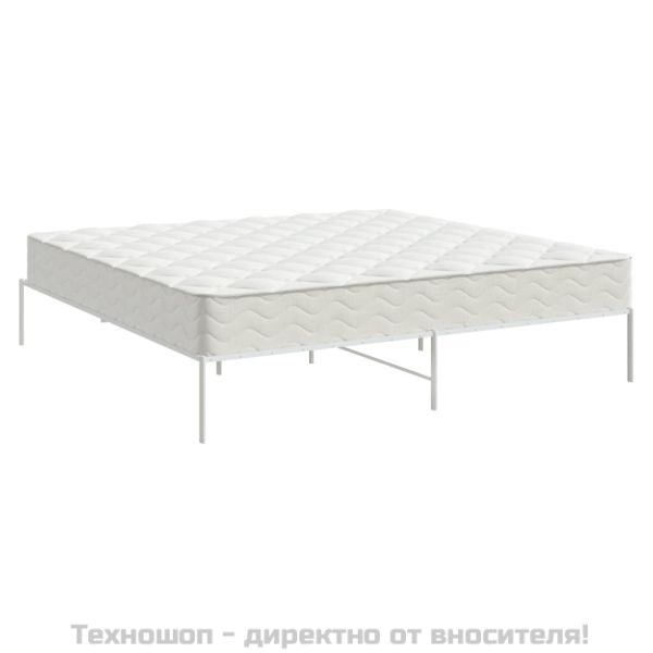 Метална рамка за легло, бяла, 193x203 см