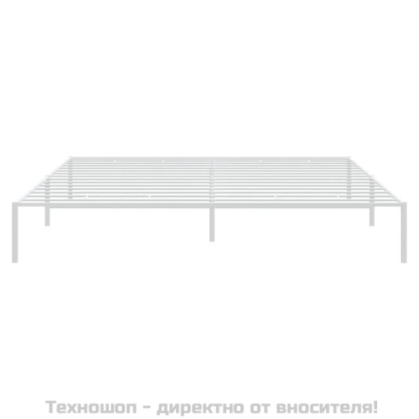 Метална рамка за легло, бяла, 193x203 см