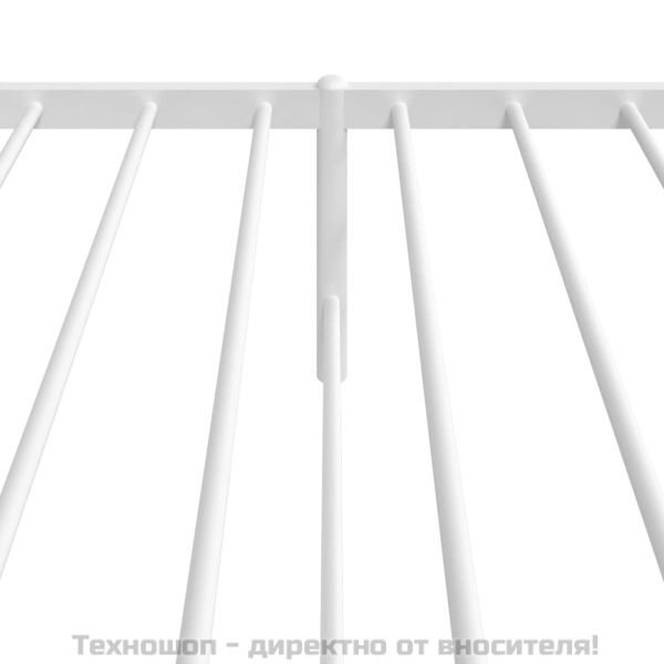 Метална рамка за легло с горна табла, черна, 100x200 см