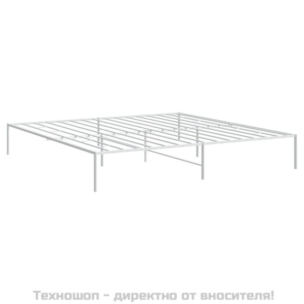 Метална рамка за легло, бяла, 180x200 см