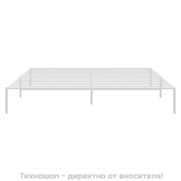 Метална рамка за легло, бяла, 180x200 см