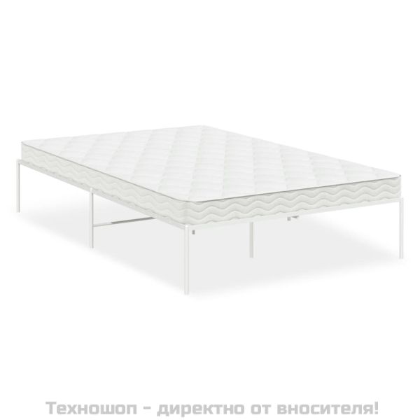 Метална рамка за легло, бяла, 135x190 см