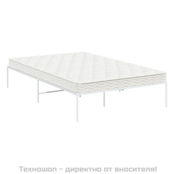 Метална рамка за легло, бяла, 135x190 см