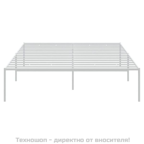 Метална рамка за легло, бяла, 135x190 см