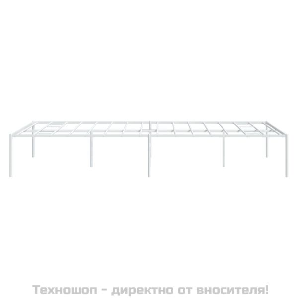 Метална рамка за легло, бяла, 135x190 см
