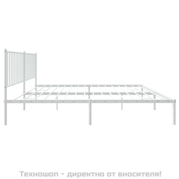 Метална рамка за легло с горна табла, черна, 183x213 см