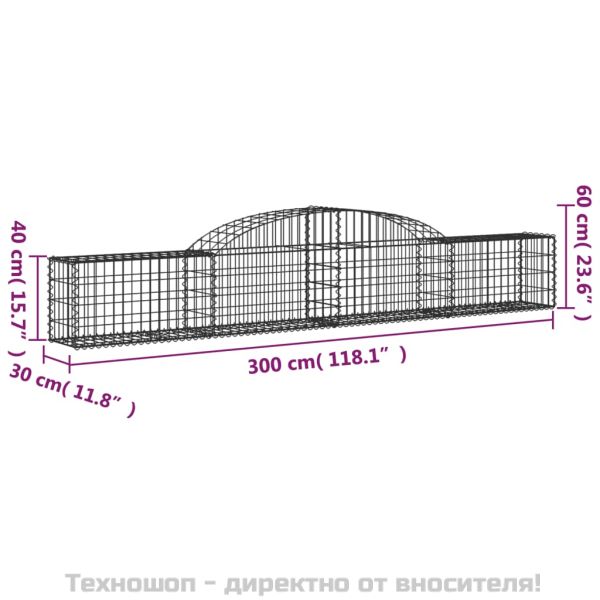 Габионни кошници арка 13 бр 300x30x40/60 см поцинковано желязо