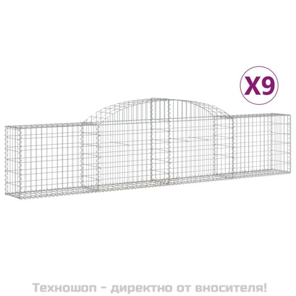 Габионни кошници арка 9 бр 300x30x60/80 см поцинковано желязо