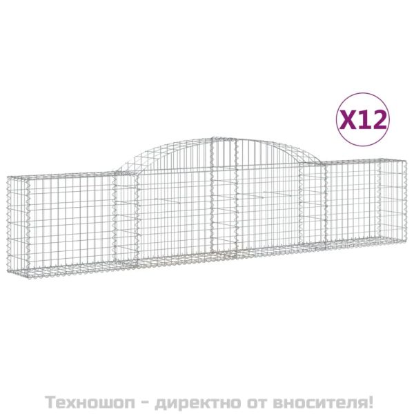 Габионни кошници арка 12 бр 300x30x60/80 см поцинковано желязо