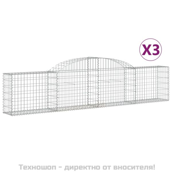 Габионни кошници арка 3 бр 300x30x60/80 см поцинковано желязо