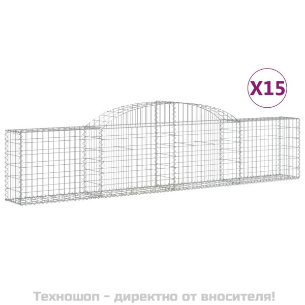 Габионни кошници арка 15 бр 300x30x60/80 см поцинковано желязо