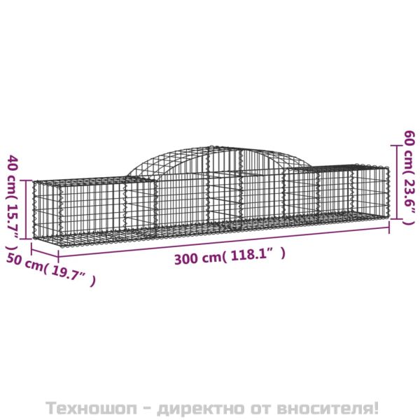 Габионни кошници арка 2 бр 300x50x40/60 см поцинковано желязо
