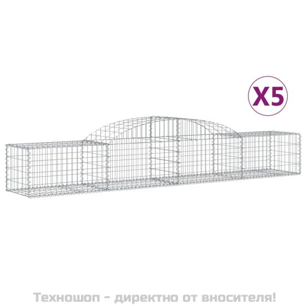 Габионни кошници арка 5 бр 300x50x40/60 см поцинковано желязо