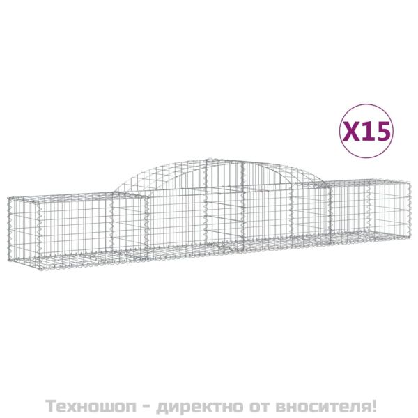 Габионни кошници арка 15 бр 300x50x40/60 см поцинковано желязо
