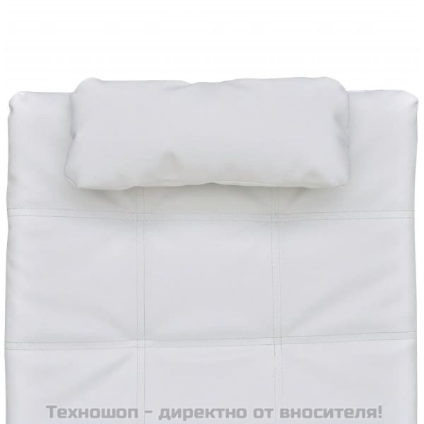 Кушетка с възглавница, бяла, изкуствена кожа