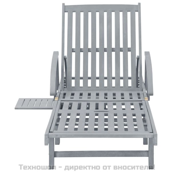 Градински шезлонг с шалте, акациево дърво масив