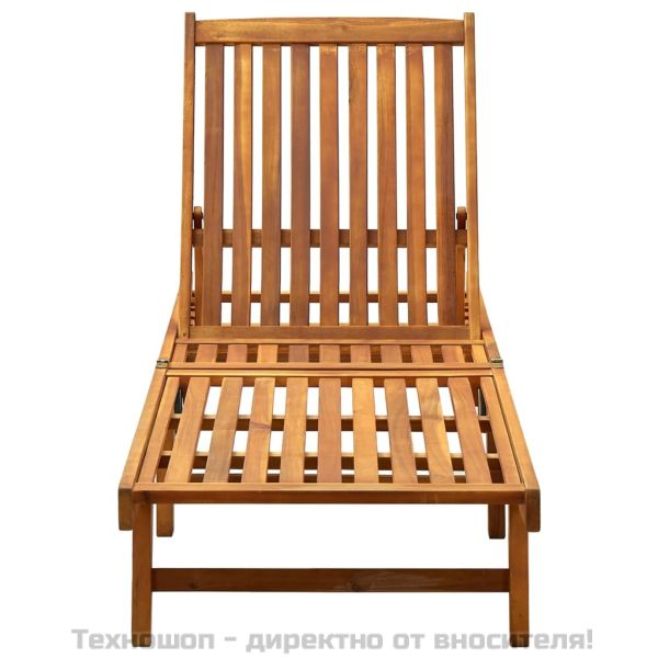 Градински шезлонг с шалте, акациево дърво масив