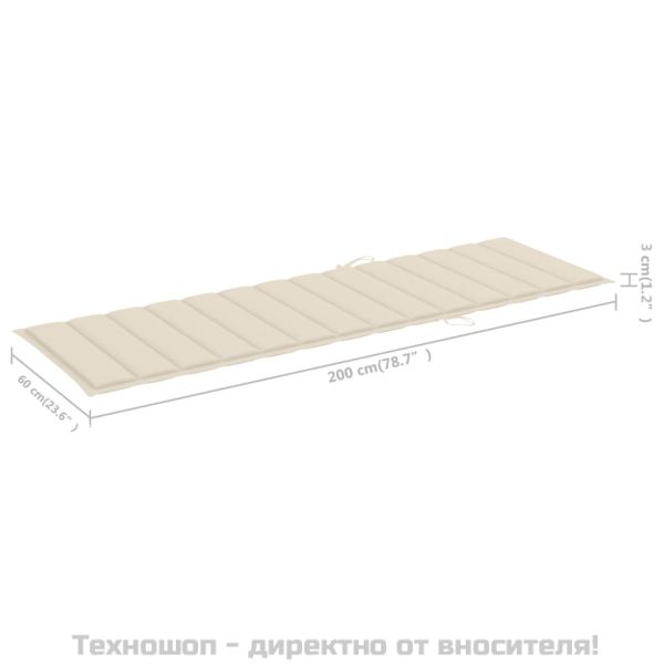 Градински шезлонг с шалте, сив, акациево дърво масив