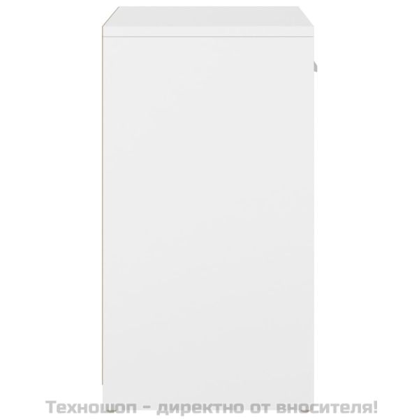 Пейка за обувки бяло и дъб сонома 94,5x31x57 см инженерно дърво