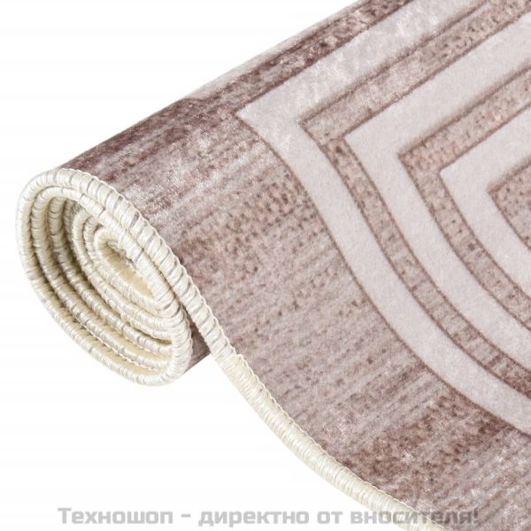 Килим, миещ се, бежов, 80x300 см, противоплъзгащ