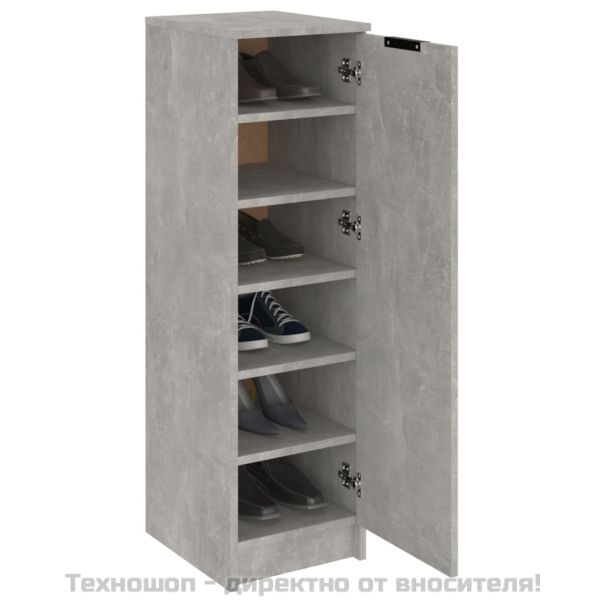 Шкаф за обувки, бетонно сив, 30x35x100 см, инженерно дърво
