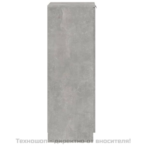 Шкаф за обувки, бетонно сив, 30x35x100 см, инженерно дърво