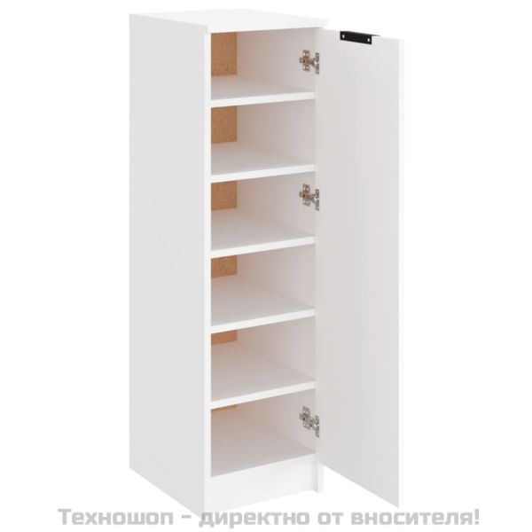 Шкаф за обувки, бял, 30x35x100 см, инженерно дърво