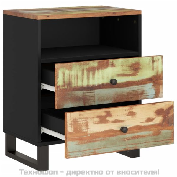 Нощно шкафче 50x33x62 см масивно регенерирано и инженерно дърво
