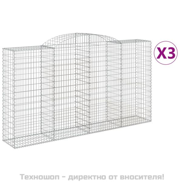 Габионни кошници арка 3 бр 300x50x160/180 см поцинковано желязо