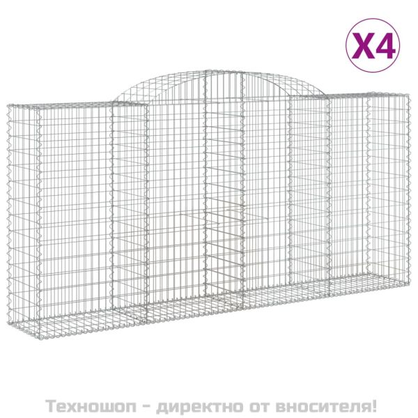 Габионни кошници арка 4 бр 300x50x140/160 см поцинковано желязо