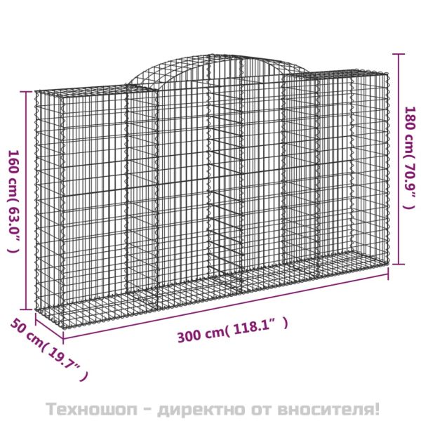 Габионни кошници арка 6 бр 300x50x160/180 см поцинковано желязо
