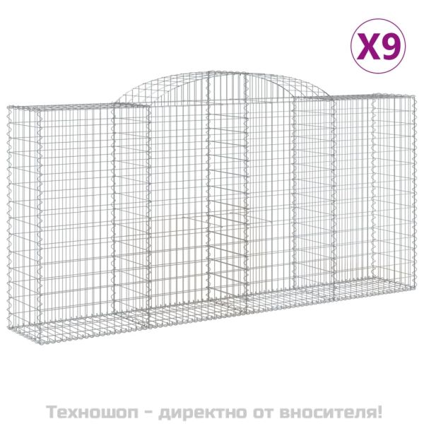 Габионни кошници арка 9 бр 300x50x140/160 см поцинковано желязо