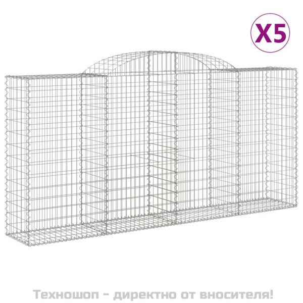 Габионни кошници арка 5 бр 300x50x140/160 см поцинковано желязо