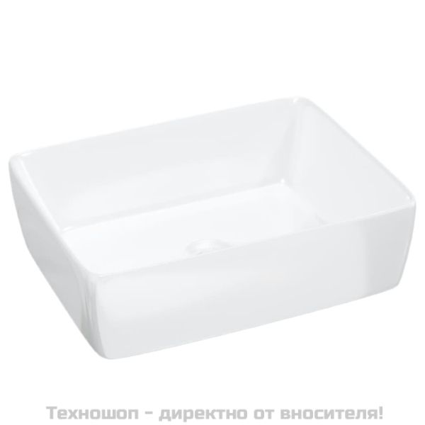 Мивка, бяла, 48x37x13 см, керамична, правоъгълна