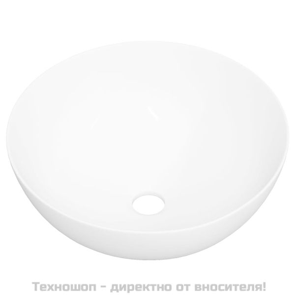 Мивка, бяла, 36x15 см, керамична, кръгла
