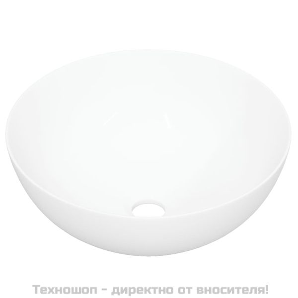 Мивка, бяла, 36x15 см, керамична, кръгла