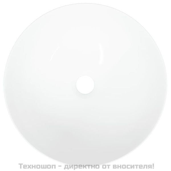 Мивка, бяла, 36x15 см, керамична, кръгла