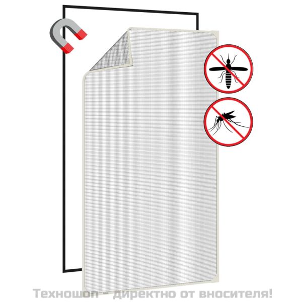 Магнитна мрежа против насекоми за прозорци, бяла, 80x140 см