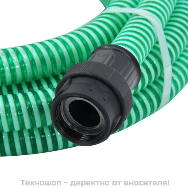 Смукателен маркуч с PVC конектори зелен 1" 10 м PVC