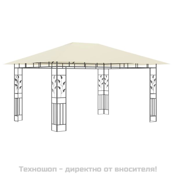 Шатра с комарник и LED стринг, 4x3x2,73 м, 180 г/м², кремава