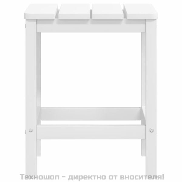 Градински столове "Адирондак" с табуретка и масичка, HDPE, бели
