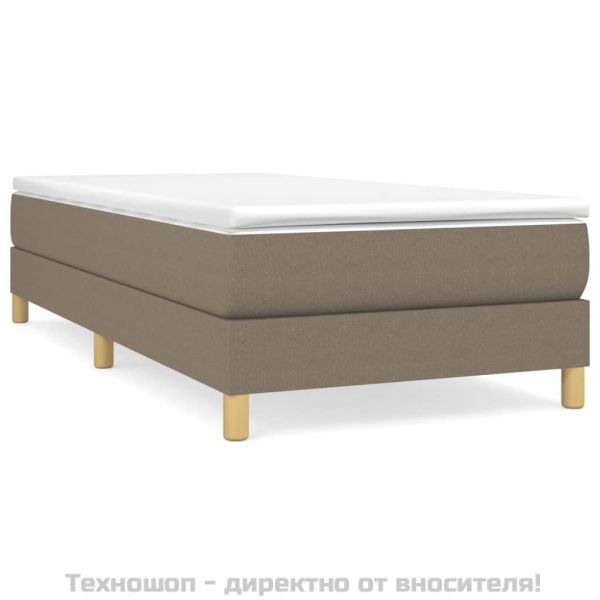 Рамка за легло с пружини, таупе, 100x200 см, плат