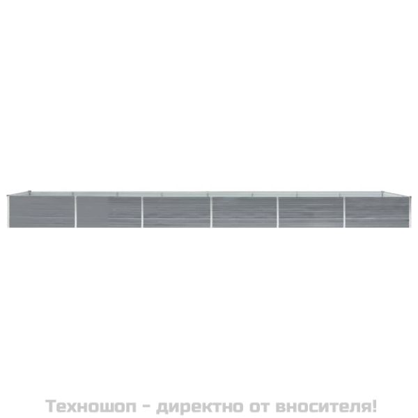 Градинска висока леха поцинкована стомана 600x80x45 см сива