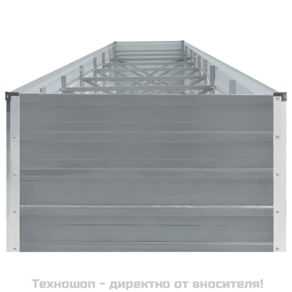 Градинска висока леха поцинкована стомана 600x80x45 см сива