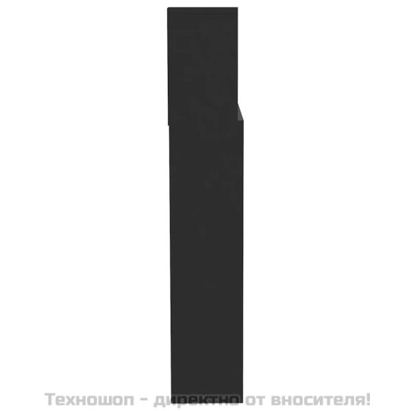 Табла за легло тип шкаф, черна, 200x19x103,5 см