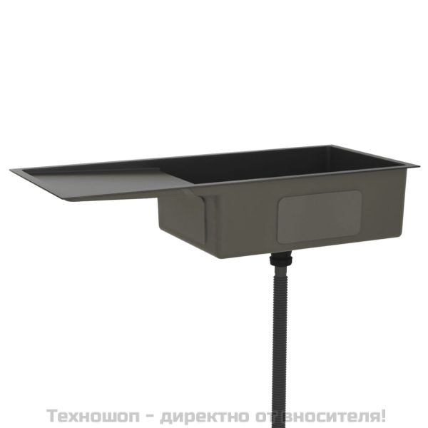 Ръчно изработена кухненска мивка, черна, неръждаема стомана