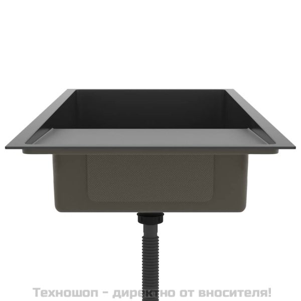 Ръчно изработена кухненска мивка, черна, неръждаема стомана