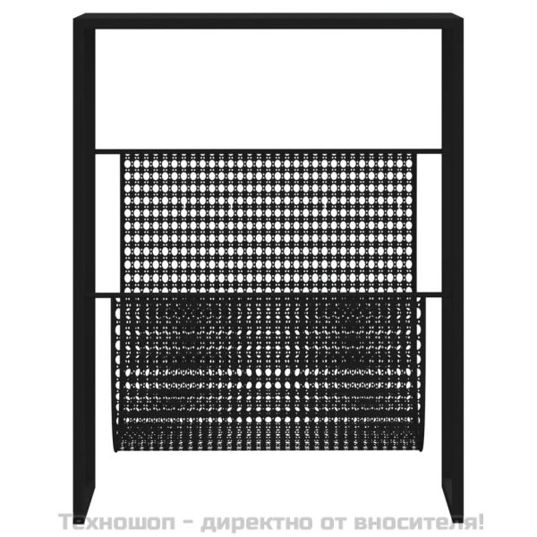 Поставка за списания, черна, 35x15x45 см, стомана