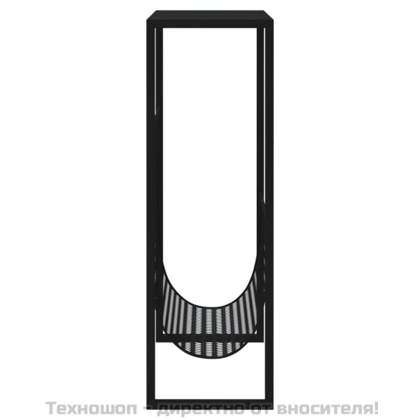 Поставка за списания, черна, 35x15x45 см, стомана