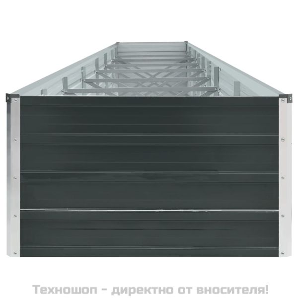 Градинска висока леха поцинкована стомана 600x80x45 см антрацит